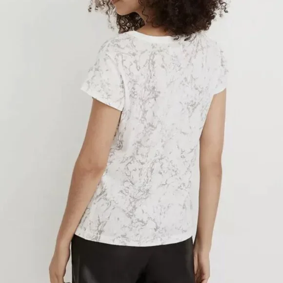 NWT MADEWELL Women's White Marble Perfect Vintage T-shirt Sz Small - Picture 4 of 7